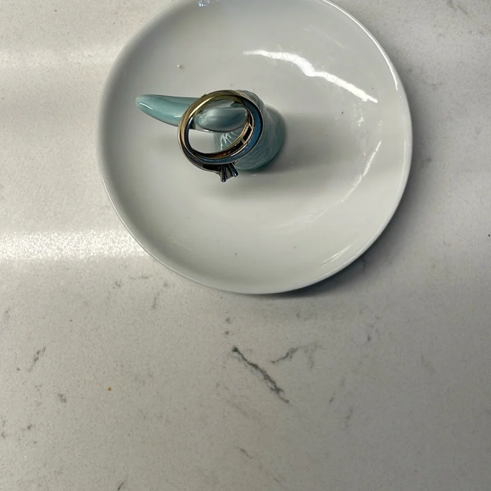 Blue and teal mermaid ring dish